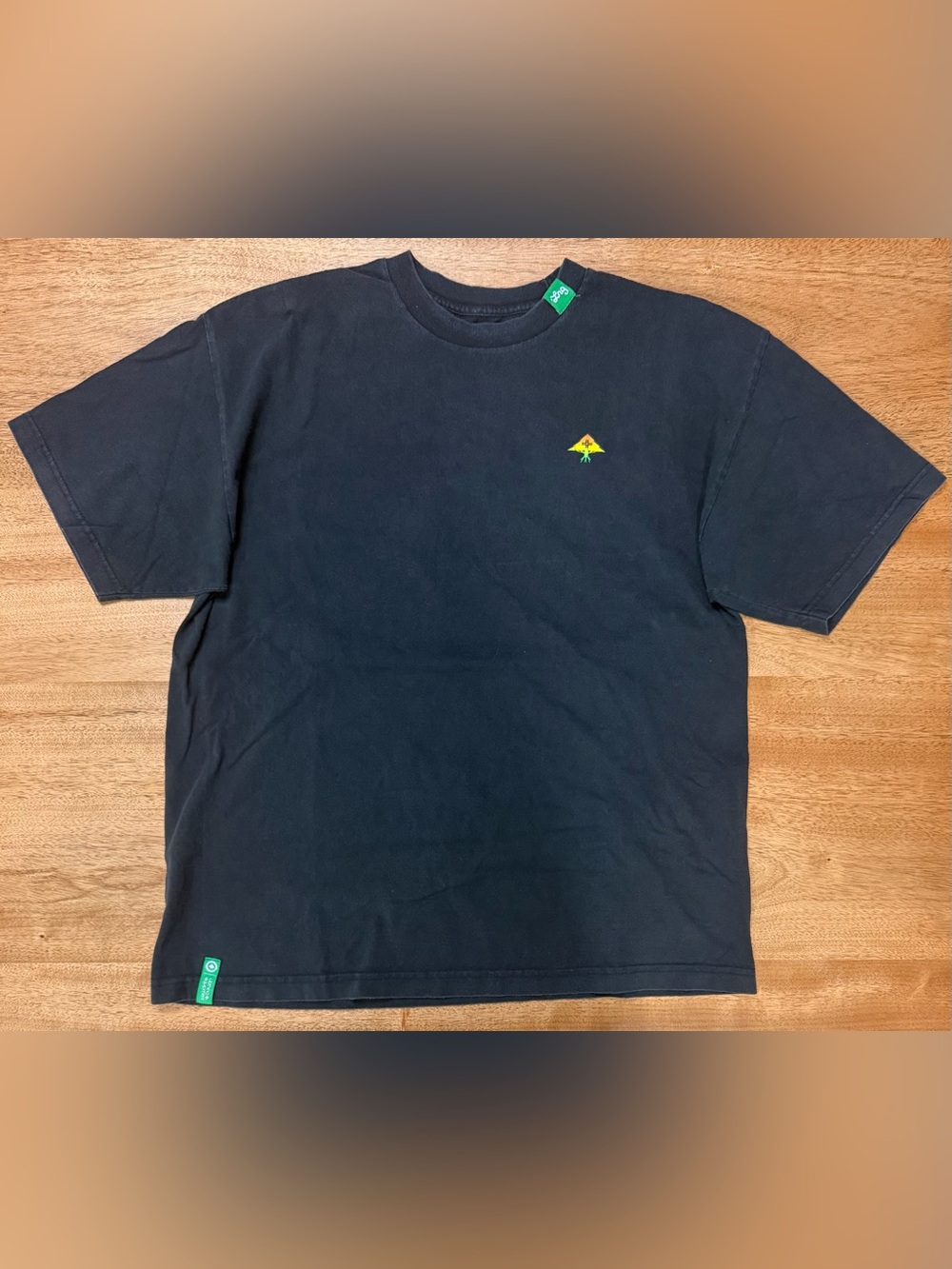 Lrg Black Short Sleeve Crewneck Tee with Yellow & Green Logo